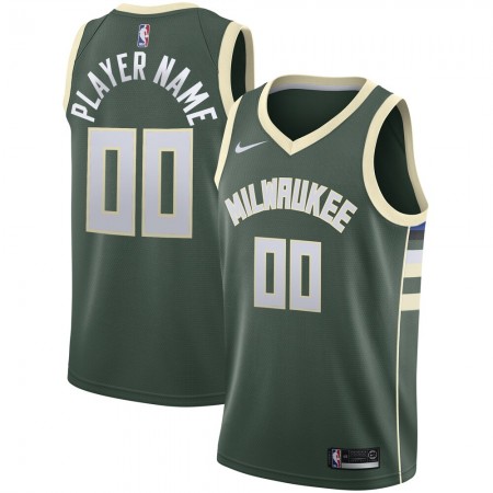 Herren NBA Milwaukee Bucks Trikot Benutzerdefinierte Nike 2020-2021 Icon Edition Swingman